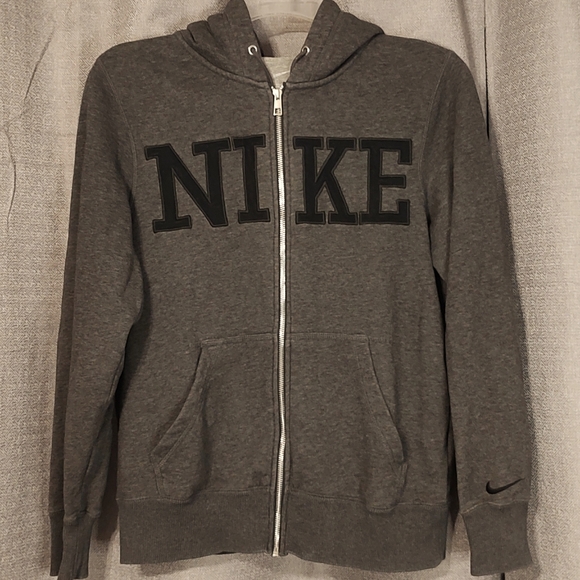 Nike Full Zip Gray Hoodie Unisex Sz Small - Picture 1 of 10